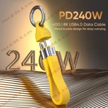 USB4 240 W PD3.1 Typ C Schnellladekabel USB C auf Typ C Datenkabel Tragbarer Schlüsselanhänger für iPhone 16 15 Pro Max Xiaomi 14 POCO