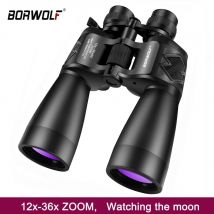 BORWOLF 12-36X60 Binocolo potente Zoom Occhiali da campo Ottimo telescopio portatile per l'osservazione degli uccelli