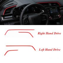 RHD LHD Auto-Innenraum-Luftauslass-Rahmenabdeckung, Zieraufkleber für Honda Civic 10. Generation 2016 2017 2018 2019 2020 2021, rotes Zubehör