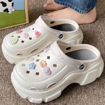 Bevergreen 7cm Platfrom niedlichen Tier Sommer Mädchen Hausschuhe Dekor belüftete Clogs Frauen Brot Schuhe Outdoor Design Folien