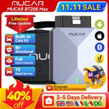 Aggiornamento gratuito a vita MUCAR BT200 Max OBD2 Scanner Bluetooth, CAN FD Strumento diagnostico per tutti i sistemi Attuatore bidirezionale15 Resetti