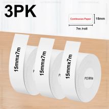 1/2/3PK P12 Thermal Label Sticker Self-adhesive Continuous Label Paper 15mmx7m for Marklife P12 P15 Phomemo D30 Q30 Label Maker