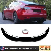 Per il 2017-2022 Tesla Model 3 PSM Style Highkick spoiler per bagagliaio posteriore ala nero lucido