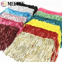1-10Yards 17cm Pailletten Quaste Spitze Trim Für Nähen Latin Show Kleid Kleidung Glitter Fringe Dekor Band DIY handwerk Zubehör