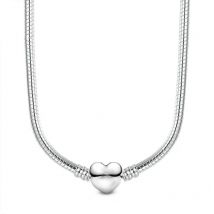Chiusura originale a forma di cuore con pavé di amore con collana a catena a forma di serpente di cristallo per gioielli fai da te in argento sterling 925 con perline