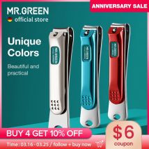 MR.GREEN Nail Clippers Stainless Steel Curved blade Clipper Fingernail Scissors Cutter Manicure tools trimmer with nail files