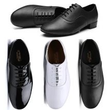 Sconto Nuove scarpe da ballo da uomo in pelle PU bianca nera di alta qualità / scarpe da ballo salsa tango / scarpe da ballo latino da uomo