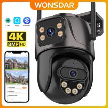 WONSDAR 4K PTZ WIFI Telecamera Dual Lens Doppio Schermo Telecamera IP Esterna HD Auto Tracking Protezione di Sicurezza CCTV Sorveglianza iCSee