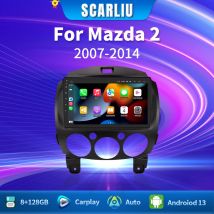 SCARLIU for Mazda 2 2007-2014 Multimedia Video Player 4G WIFI GPS Navigation Carplay DVD Head Unit 2 Din Android 16 Car Radio
