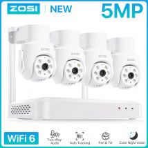 ZOSI 8CH 3K Wi-Fi 6 CCTV Sistema di telecamere IP di sicurezza 8 canali 4K WiFi NVR 5MP Tracciamento automatico Pan Tilt Kit telecamera di sorveglianza WiFi