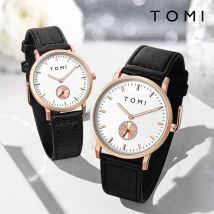TOMI Klassische einfache Paar Quarzuhr Lederarmband Roségold Mode Herren- und Damenuhr Casual Business Uhr Uhr Geschenk