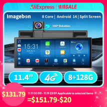 Imagebon M70 11.4" 4G Android 14 8+128G Dashcam 8 Core Wireless CarPlay & Android Auto Split Screen Remote Monitoring Car DVR
