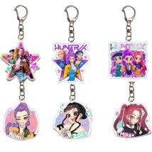 Kpop Demon Hunters Mini Keychains Golden Idol Rumi Zoey Jinu Mira Tiger Keyring Acrylic llaveros Kpop Fans Accessories Gifts