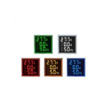 Square LED Digital Voltmeter Ammeter Hertz Meter AC20-500V Signal Lights Voltage Current Frequency Combo Meter Indicator Tester