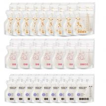240/250 ml 30 Stück Muttermilch-Aufbewahrungsbeutel, 3 Designs, selbststehende Aufbewahrungsbehälter für Babynahrung, kein Auslaufen, Milch-Gefrierbeutel