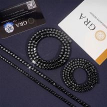4mm Schwarz Moissanit Tennis Halskette 316L Edelstahl Männer Hiphop Schmuck Überzogene Gun Black Diamond Link Kette Halsketten geschenk