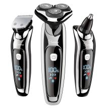 HATTEKER 3in1 Bagnato Asciutto Potente Rasoio Elettrico Da Uomo Corpo Barba Tagliacapelli Ricaricabile Rasoio Elettrico Viso Macchina Da Barba Kit
