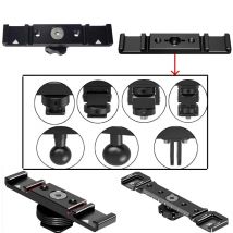 Multi-Kamera-Live-Streaming-Ständer, 1/4 Zoll Dual-Cold-Shoe-Montage, Verlängerungsstange, Mikrofon-Lichthalterung für Gopro Osmo 360-Käfig-Telefonhalter