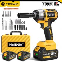 Zestaw klucza elektrycznego bezszczotkowego MELLWIN 520N.M 3-w-1, wkrętarka akumulatorowa, wiertarka, klucz, elektronarzędzia do akumulatorów Makita 18V