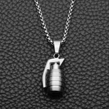 Fashion Titanium Steel Pendant Grenade-shaped Stainless Steel Necklace Trend Jewelry Gift Hot Sale
