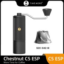 Młynek do kawy ręczny TIMEMORE C5ESP Espresso, regulowany, stalowy mechanizm, szczotka do czyszczenia, przenośny, idealny na zewnątrz.