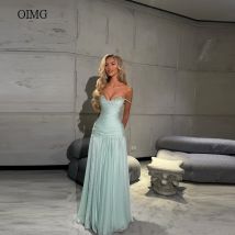 OIMG Regal Schulterfreies A-Linie-Abschlussballkleid mit Pailletten, plissiert, Partykleid, Urlaub, bodenlanges Abendkleid, individuell gestaltet