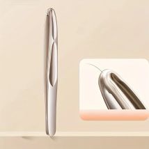Augenbrauenklammern aus Edelstahl zum Präzisions-Bart- und Schnurrbartschneiden – sanft auf Hellbeige, Pinzette mit rundem Kopf und Design