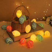 1,5 m Ostern Bunte Riss Eier Lichterkette 10LED Ostern Party Hause Leuchtende Anhänger Geburtstag Laterne String Bunny Ostern Dekor