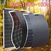 12v Photovoltaik-Panel flexible Solarpanel Aluminiumrahmen 150w 120w 100w 50w 12v Batterieladegerät für Haus Balkon Wohnmobil RV Boot Outdoor Reisen EU Lager DHL Versand
