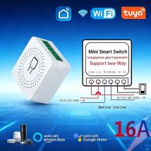 Modulo Interruttore Intelligente WiFi Tuya 16A Mini Interruttore a 2 Vie Controllo App Smart Life Controllo Vocale Compatibile con Alexa Google Alice