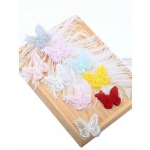 10 Pieces Double Layer Embroidery Butterfly Patch DIY Handmade Material Clothing Hair Accessories Ingredients