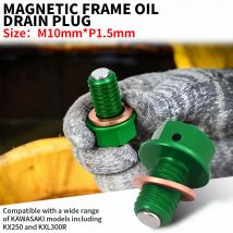 Motorcycles M10*1.5 Magnetic Frame Oil Drain Plug Bolt Screw For KAWASAKI KX65 85 100 250 250F 450F KLX250 D Tracker KLX230 300R