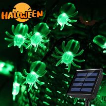 1pc 20/30 LED grüne Spinne Lichterkette im Freien wasserdichte Horror Atmosphäre Halloween Hängelampe mit 8 Beleuchtungs modi