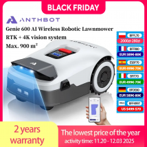 Tosaerba robotico wireless ANTHBOT Genie 600 AI, max. 900 m2, banda a frequenza completa RTK + robot tosaerba con visione a 4 telecamere
