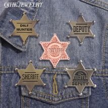 Retro Survival Rollenspiel Brosche Emaille Pins Sheriff Stellvertreter Sonnenuntergang Sarsaparilla Stellvertreter Broschen Revers Abzeichen Schmuck Geschenk