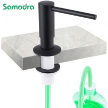 Samodra Flüssigseifenspender mit Verlängerungsrohr-Set, Messing-Pumpenkopf für Küchenspüle, Badezimmerzubehör, schwarze Seife