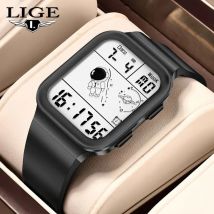 LIGE Studente di moda Orologi Coppia Orologio elettronico digitale a LED per uomo Orologio sportivo Sveglia multifunzionale impermeabile Uomo