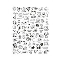 Newest TSC-034 Cartoon  TSC series fashion english alphabet 3d nail art stickers decal template diy nail tool decoration