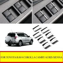 Auto Tür Lift Fenster Schalter Taste Abdeckung Trim Aufkleber Abdeckung Für Toyota RAV4 Corolla Camry Auris Sienna Innen Zubehör