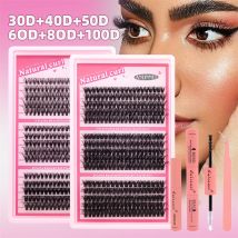 15 Reihen flauschige DIY-Wimpernverlängerung 30–100D, natürliche falsche Wimpern, C/D-Curling, 10–16 mm, gemischtes Make-up-Wimpernwerkzeug