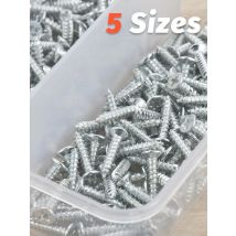 500pcs Mini M2 Self Tapping Screws Phillips Flat Head Alloy Steel Assortment Kit 5 Sizes Cross Drive Wood Screws DIY Set