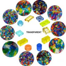 300 Stück transparente gemischte Farb platte Fliesen Neigung rund 1x1 Baustein Teil Ziegel Pixel Kunst DIY Spielzeug