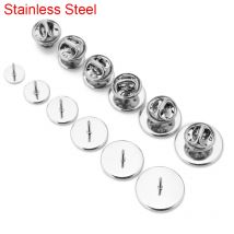 20 set spilla in acciaio inossidabile spille base cabochon impostazioni 10 12 18 20 25 30mm spilla porta badge lotti sfusi forniture gioielli fai da te