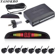 Sensore di parcheggio a LED Parktronic per auto con 8 sensori di retromarcia sistema di rilevamento del Monitor Radar di parcheggio per auto Display da 22MM con retroilluminazione