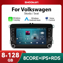 Lettore autoradio Wireless Carplay per Volkswagen VW Passat B6 B7 CC Tiguan Touran Golf Polo 8G + 128G Car Multimedia GPS Wifi