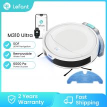 LEFANT M310 Ultra  Robot aspirapolvere con funzione di pulizia, aspirazione 6000Pa, navigazione laser ToF, elettrodomestico, sistema di prevenzione ostacoli preciso, app, controllo Alexa, funzione