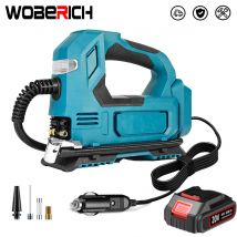 WOBERICH Cordless Pompa di Aria Elettrica Per Auto Pneumatici Della Bicicletta Palle Auto Portatile Gonfiatore di Pneumatici Compressore D'aria Per Makita 18V Batteria