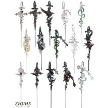ZHUHE Piercing Ear Needle Set Cyberpunk Style For Women And Men Jewelry Accessories
