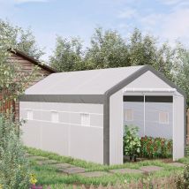 Outsunny Invernadero de Jardín 600x300x280 cm Caseta para Cultivo de Plantas con 2 Puertas y 6