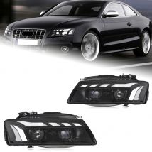 Światła samochodowe AKD do Audi A5 LED Reflektory Projektorowe Soczewki 2008-2011 Animacja S5 DRL Dynamiczny Sygnał Kierunkowskazu Światło Cofania Akcesoria Samochodowe